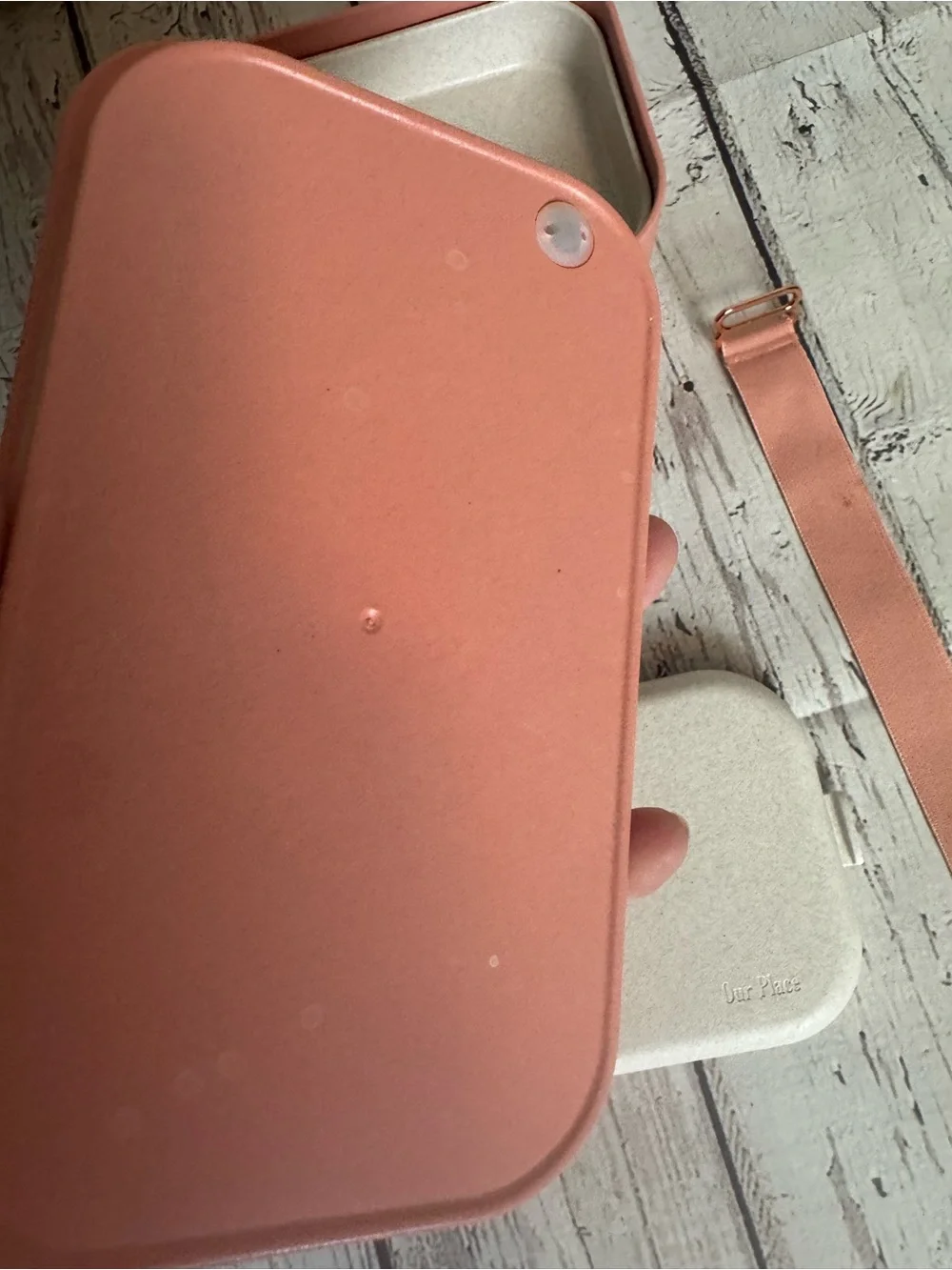 Our Place bento lunchbox set in terracotta pink and cream